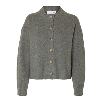 Selected Femme SlfCille Cashmere Blend Cardigan Medium Grey Melange